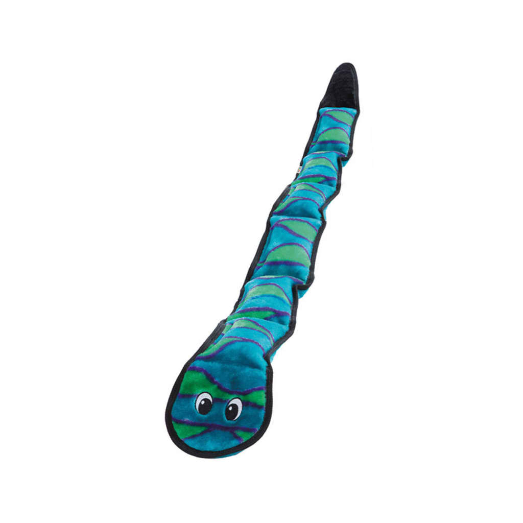 Outward Hound Snake Dog Toy Invincibles 6 Squeakers Blue 2585