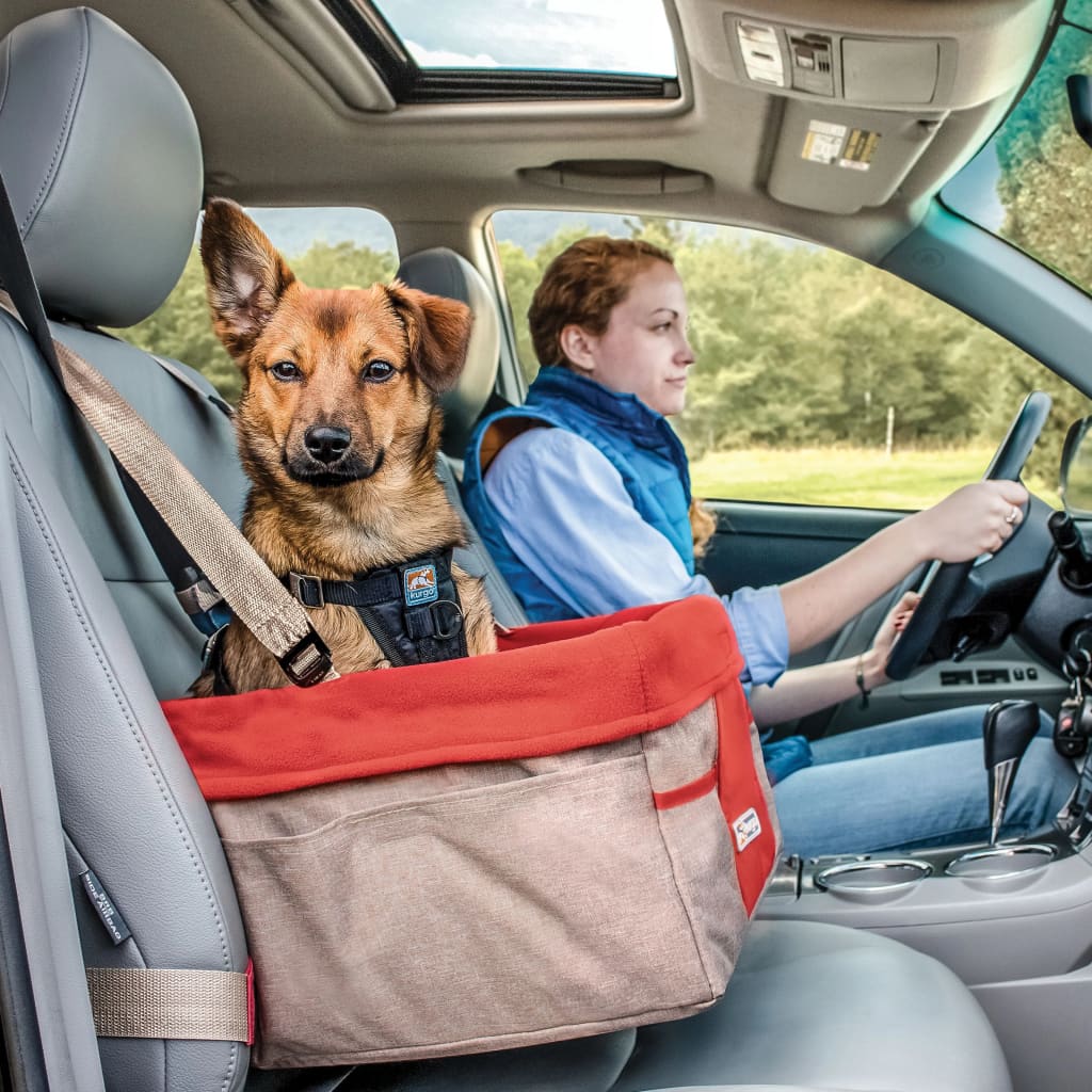 Kurgo Dog Booster Seat Heather Red and Brown