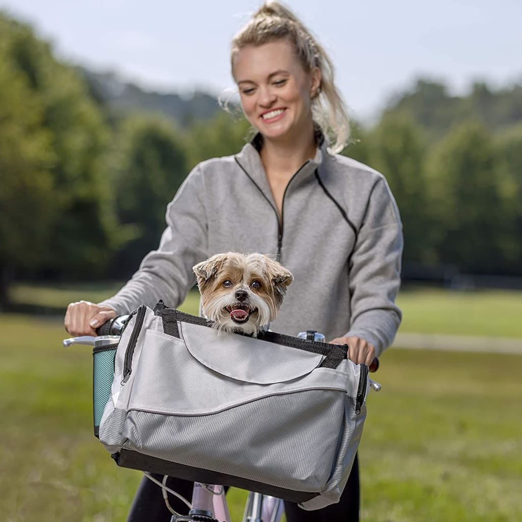 SOLVIT Dog Bicycle Basket Grey