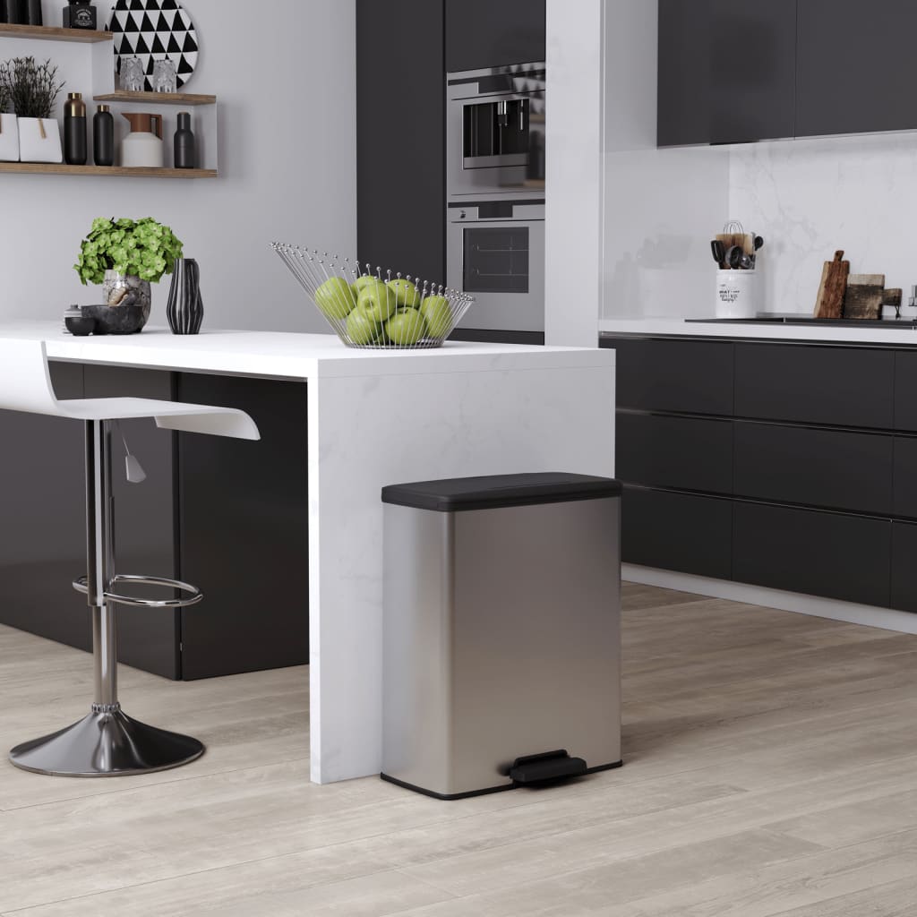 Curver Pedal Bin Deco 65 L Silver