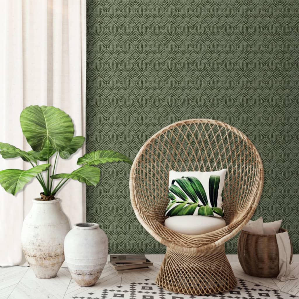 DUTCH WALLCOVERINGS Wallpaper Geometric Green