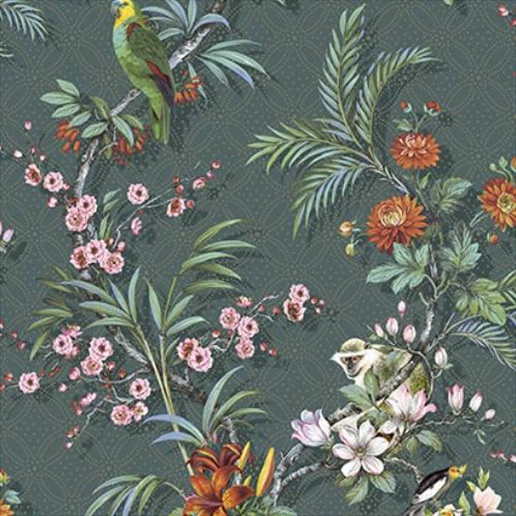 DUTCH WALLCOVERINGS Wallpaper Tropical Blue-green
