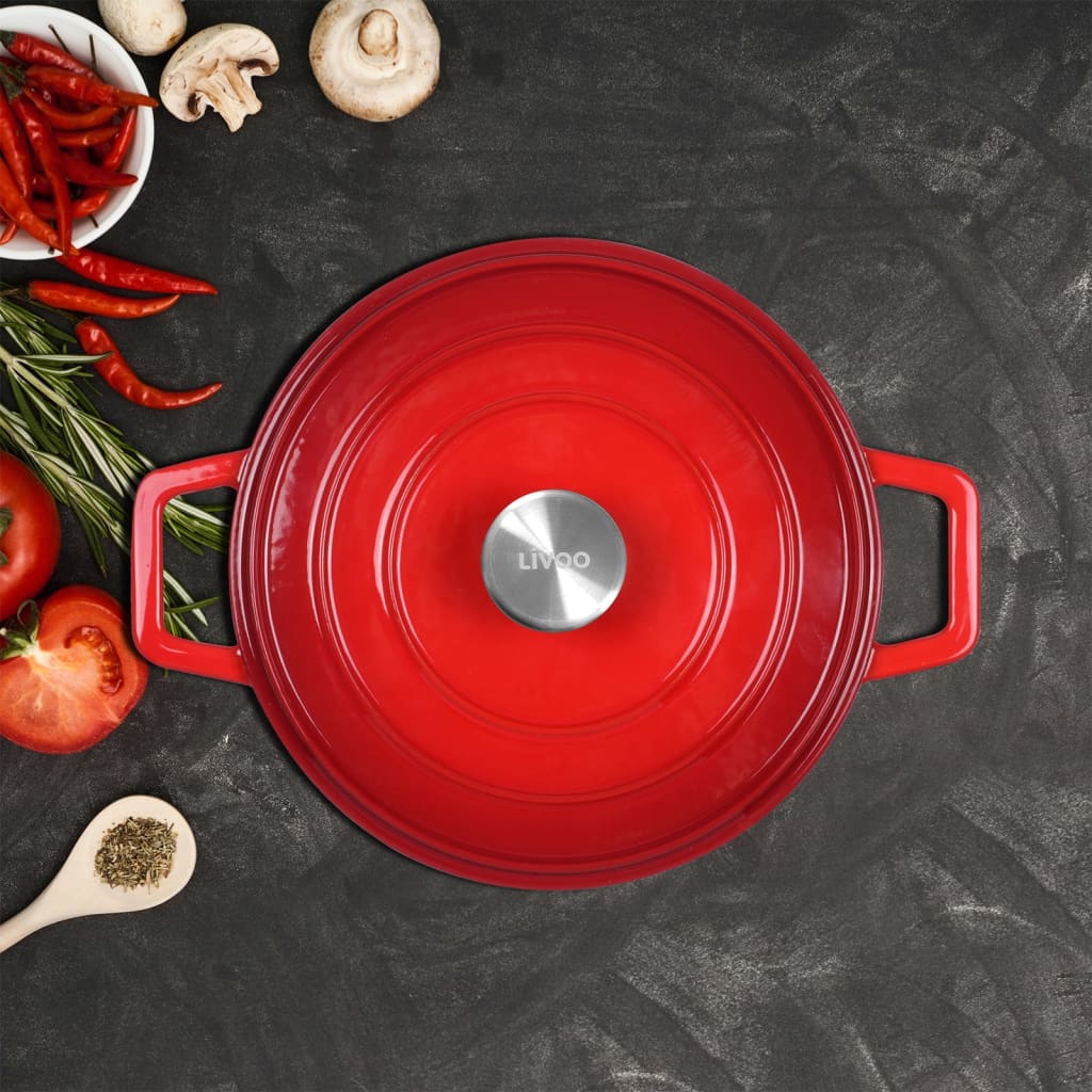 Livoo Casserole Round 24 cm 4 L Red