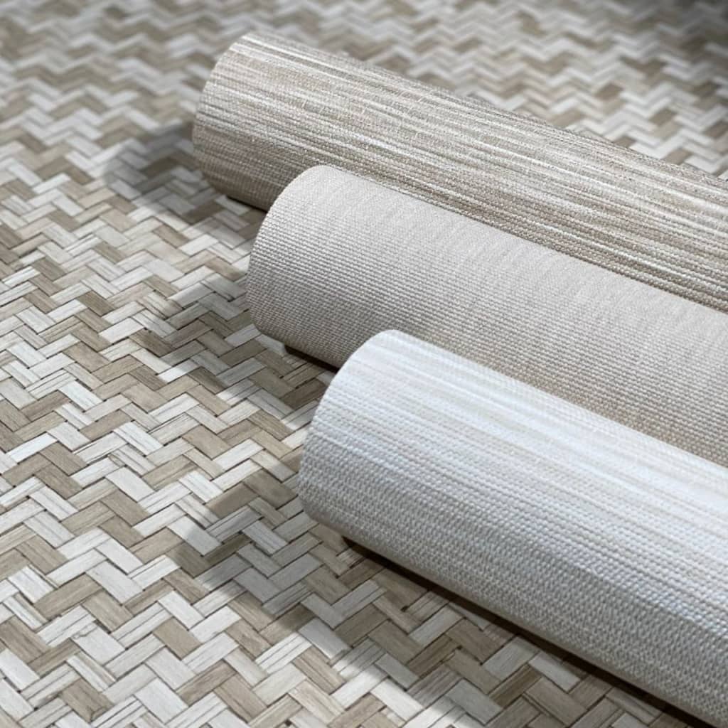 Noordwand Wallpaper Botanica Rattan Wickerwork Brown and Beige