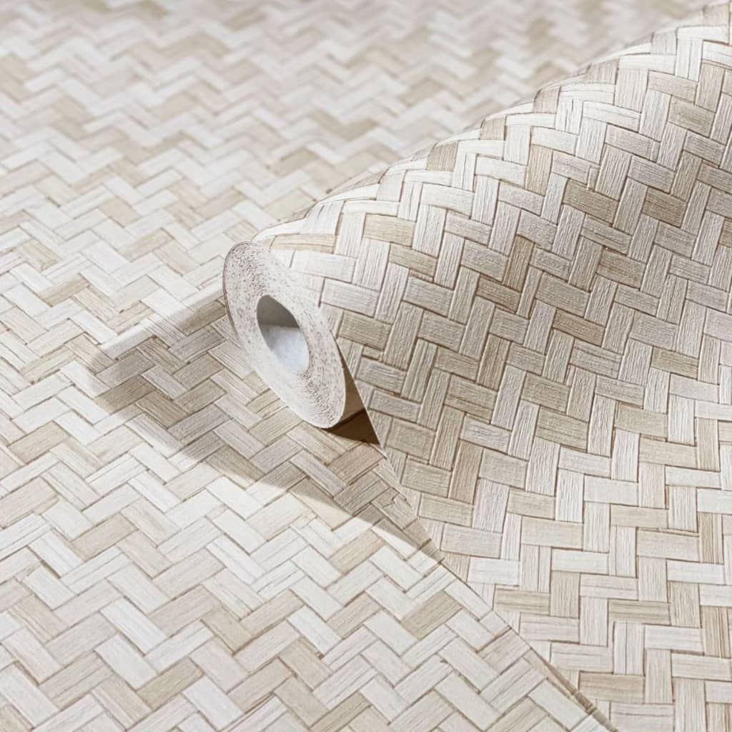 Noordwand Wallpaper Botanica Rattan Wickerwork Beige