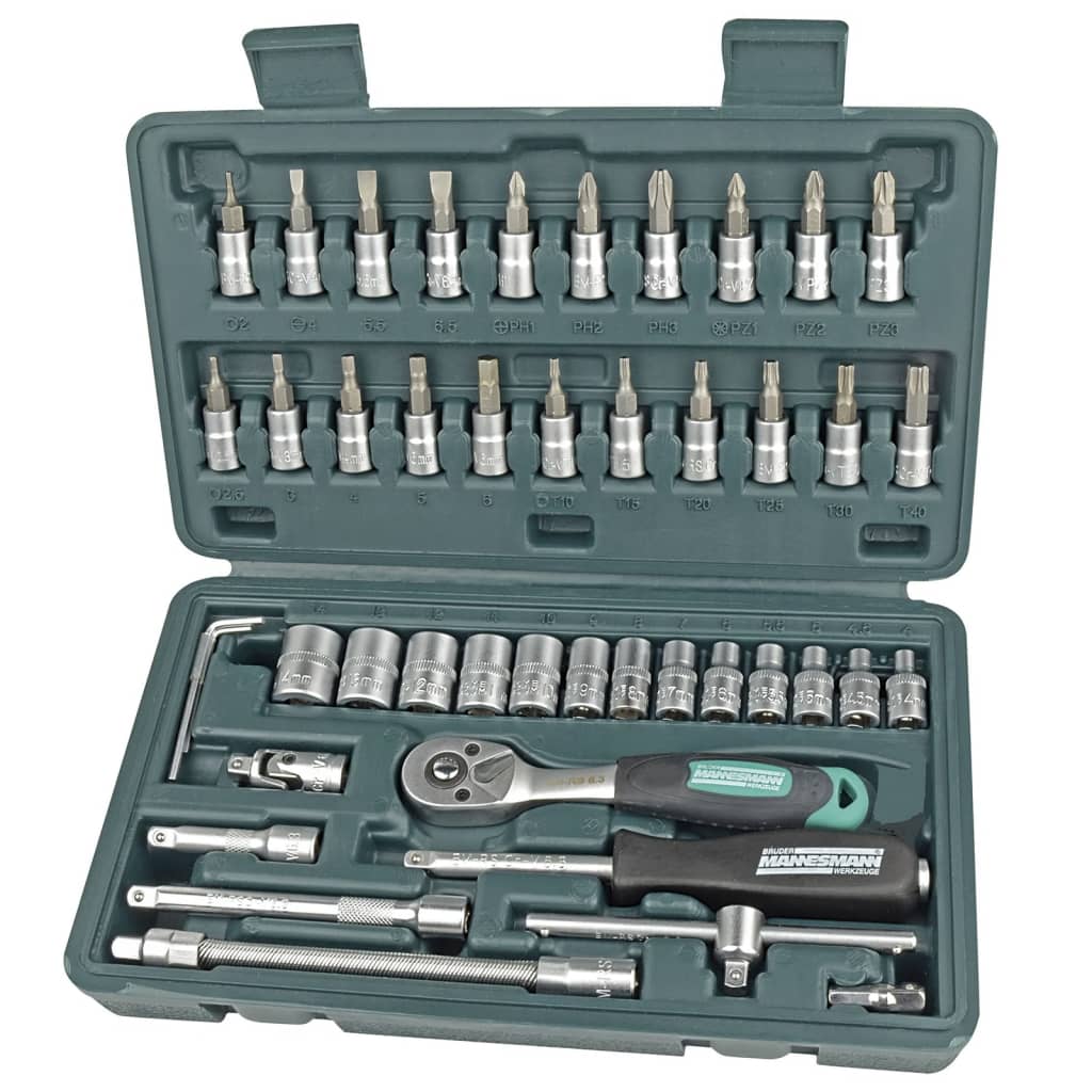 Br�_�”_der Mannesmann 46 Piece Ratcheting Socket Spanner Set 1/4" 2040