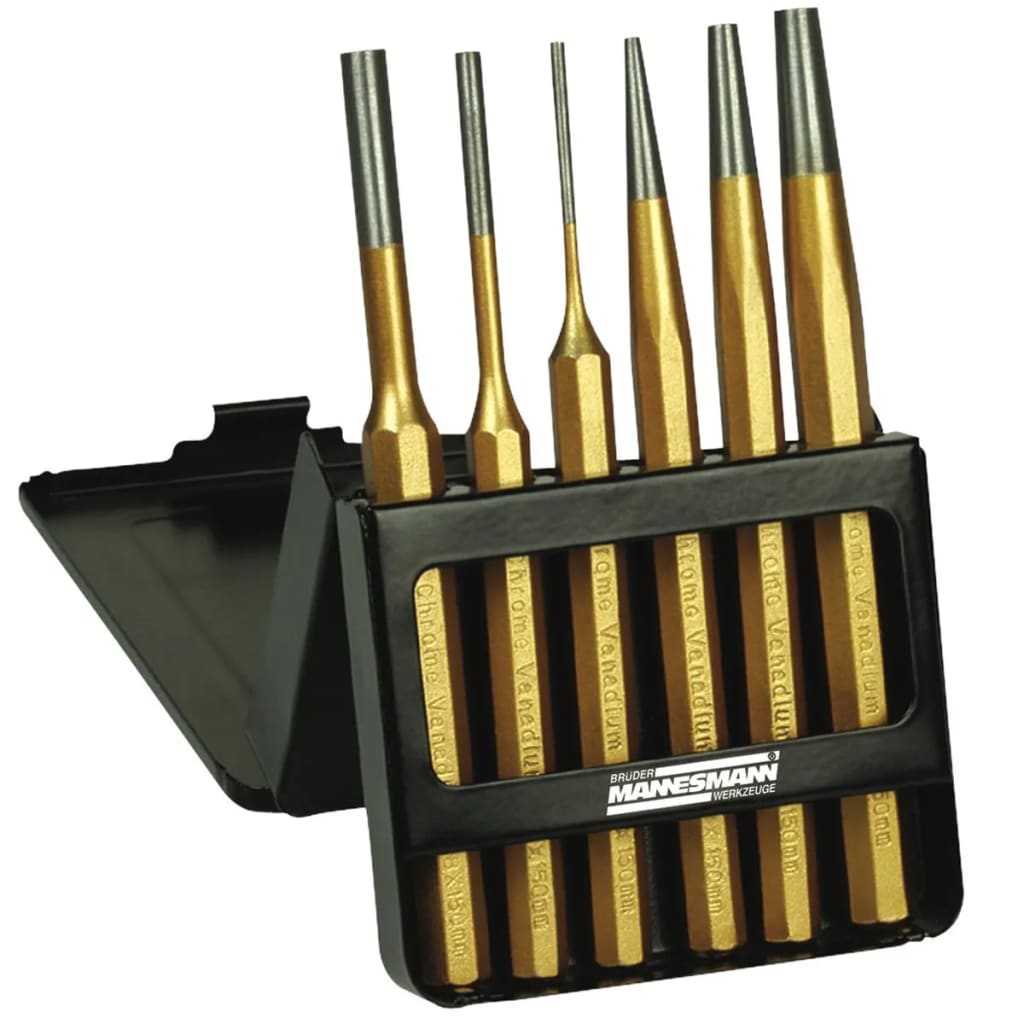 BrÌ_der Mannesmann 6 Piece Pin Punch Set Steel 65410