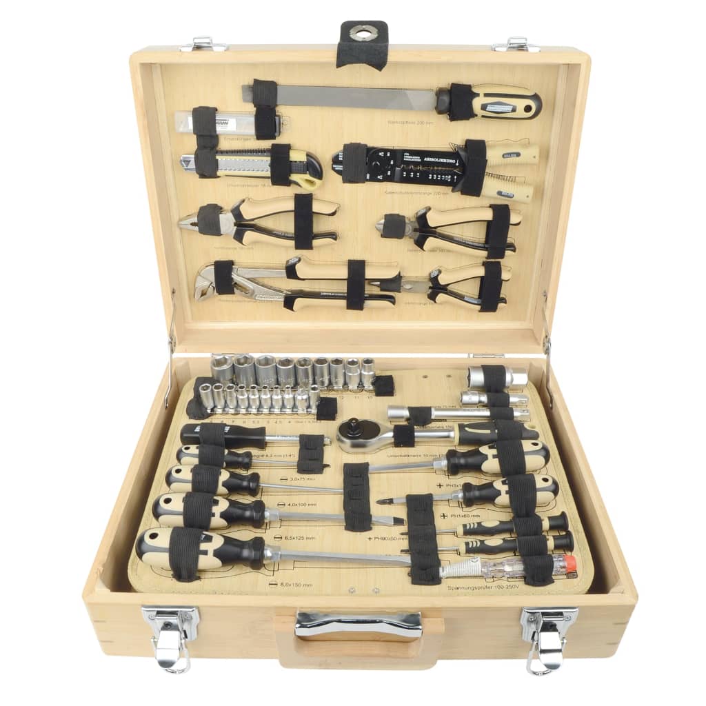 Br�_�”_der Mannesmann 108 Piece Tool Set Bamboo Case