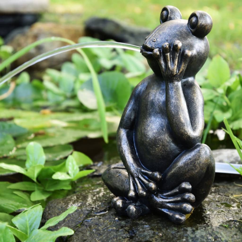 HEISSNER Pond Figure Frog Anthracite 20x19x30 cm
