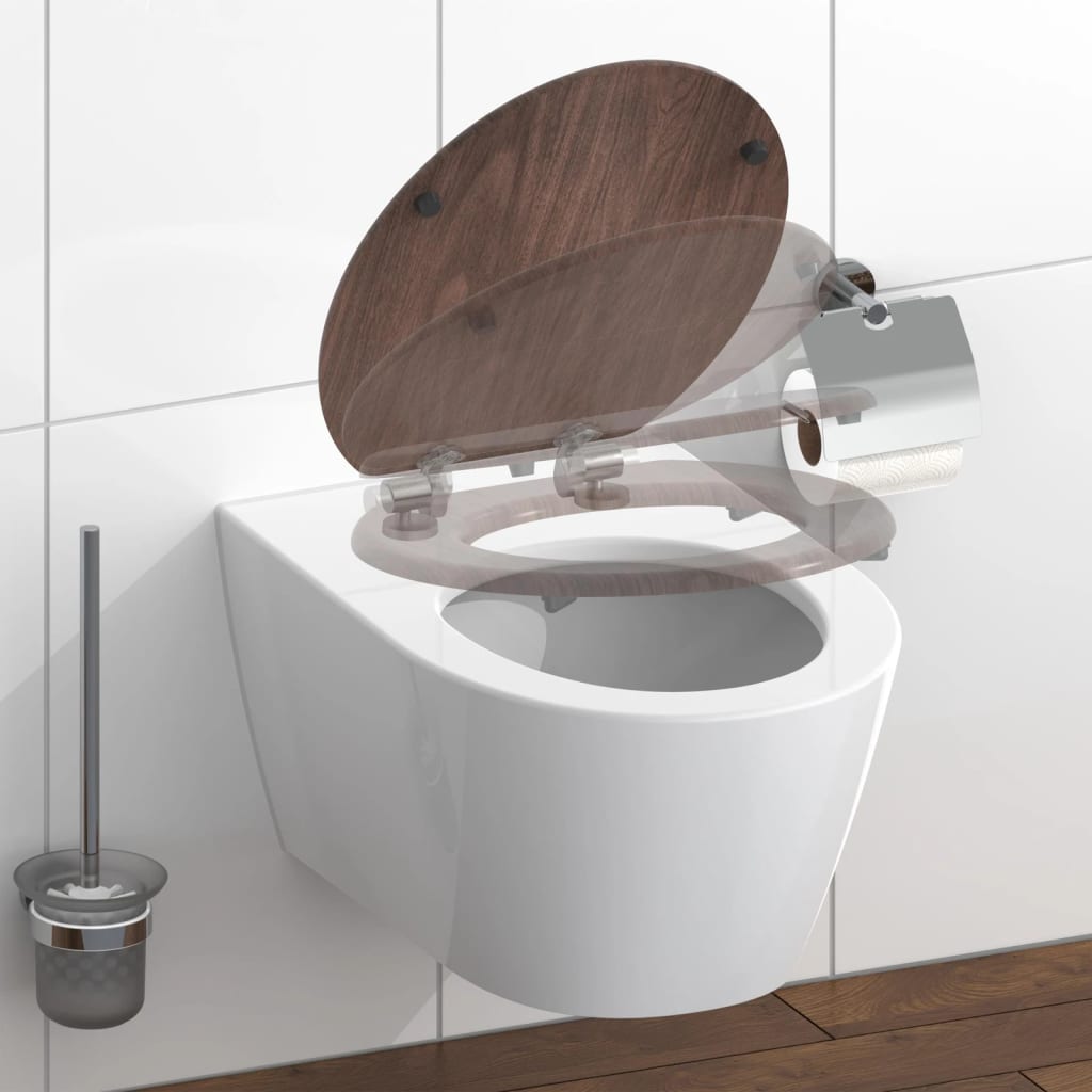 SCH�_�”��TTE Toilet Seat Soft-close DARK WOOD MDF