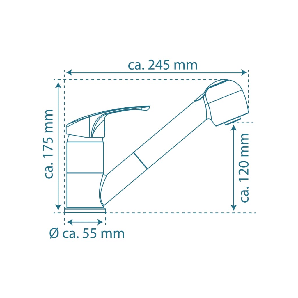SCH�_�”��TTE Sink Mixer with Pull-out Spray DIZIANI Chrome