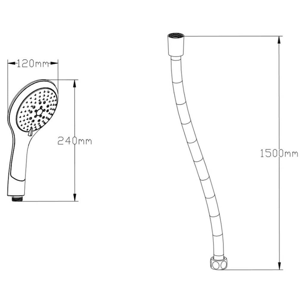 SCHÌÏTTE Hand Shower Set BROADWAY Chrome-White