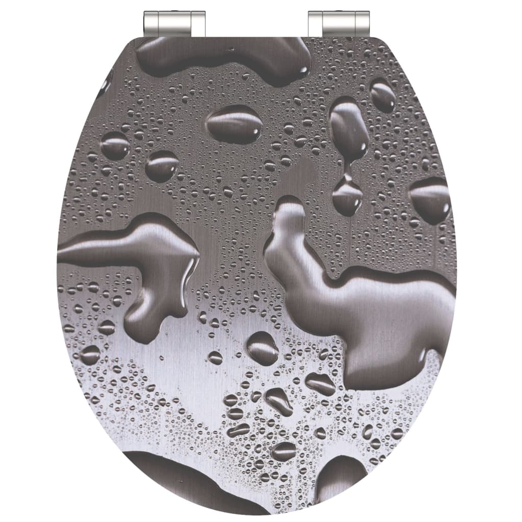 SCH�_�”��TTE High Gloss Toilet Seat with Soft-Close GREY STEEL MDF