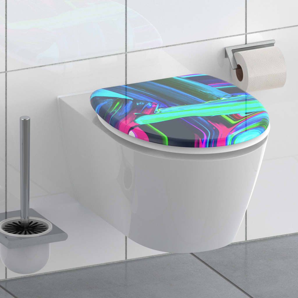 SCHÌÏTTE Toilet Seat with Soft-Close NEON PAINT