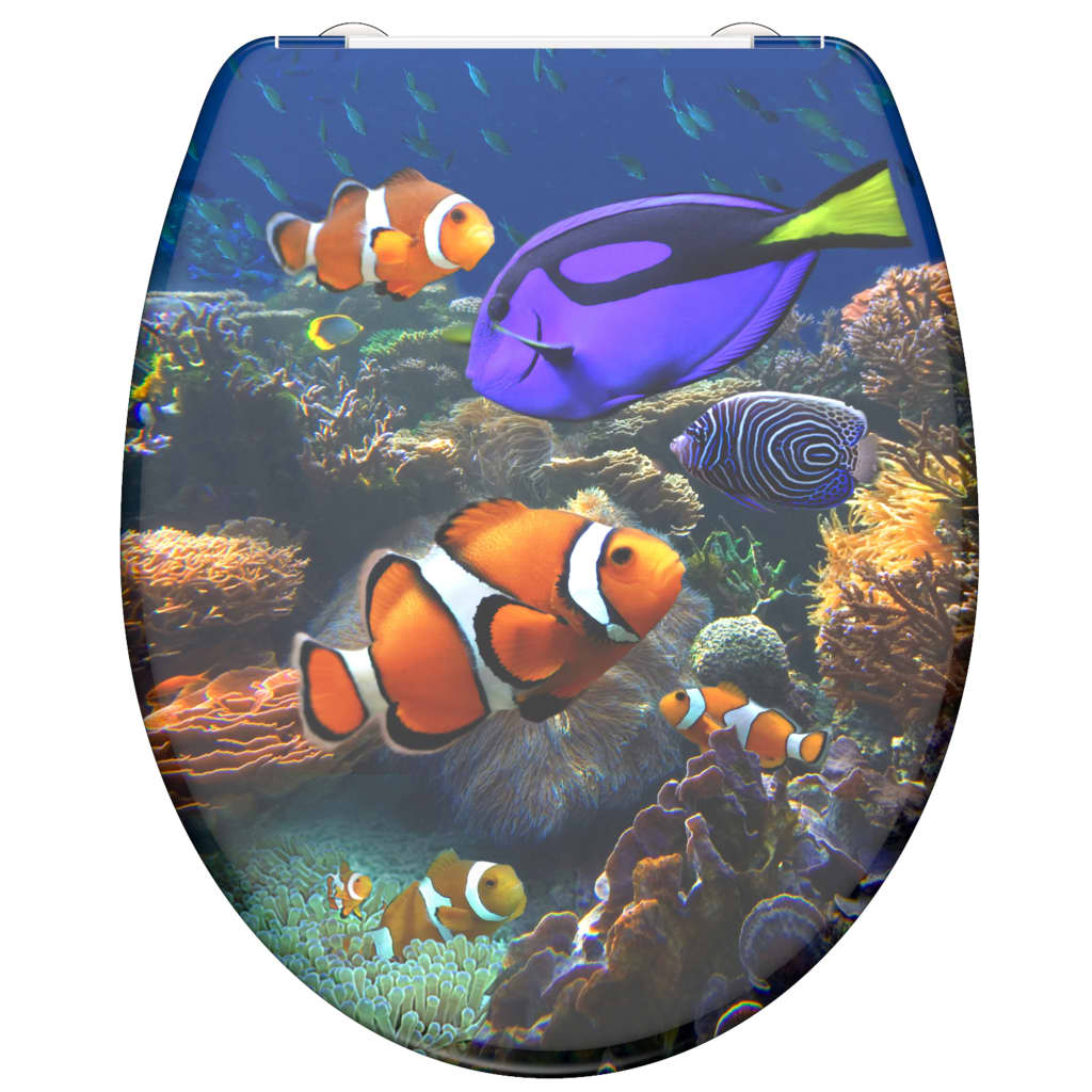 SCH�_�”��TTE Duroplast Toilet Seat with Soft-Close SEA LIFE Printed