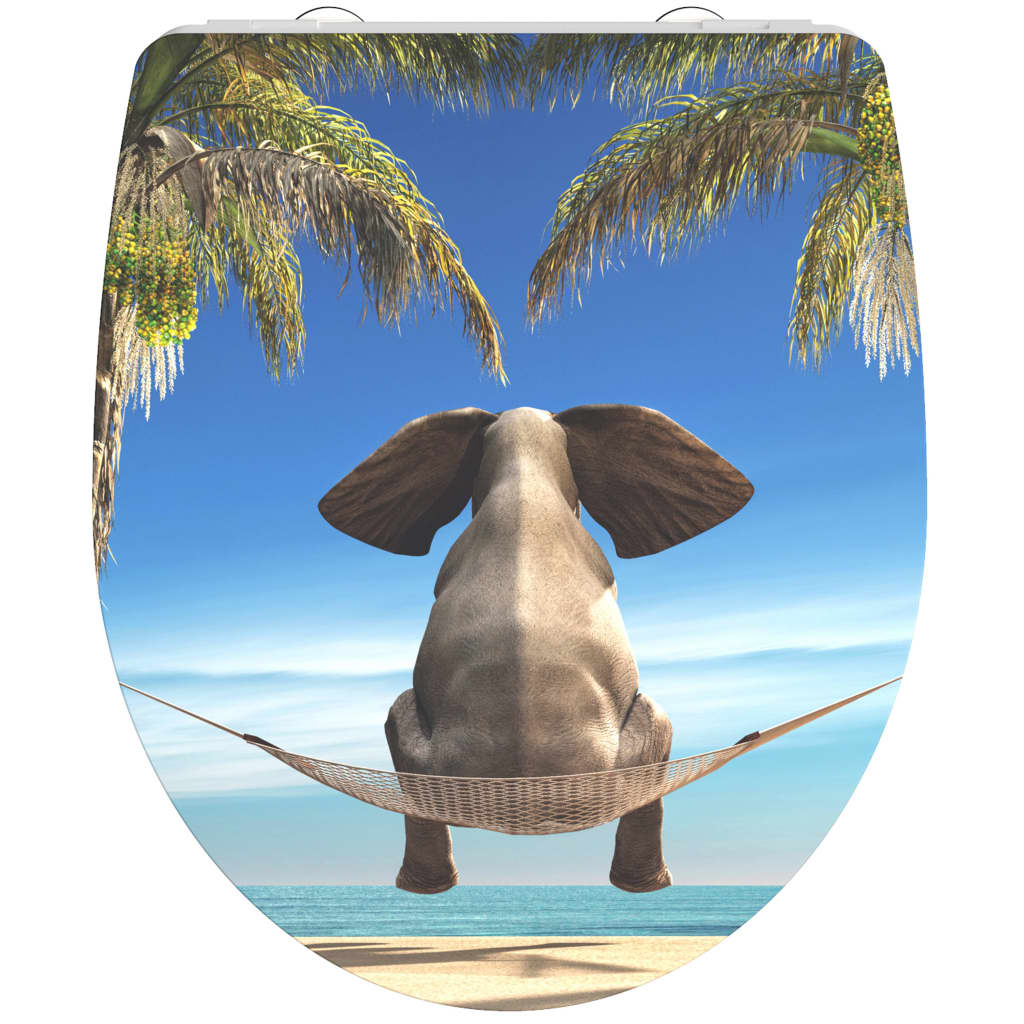 SCHÌÏTTE Duroplast High Gloss Toilet Seat with Soft-Close HAPPY ELEPHANT
