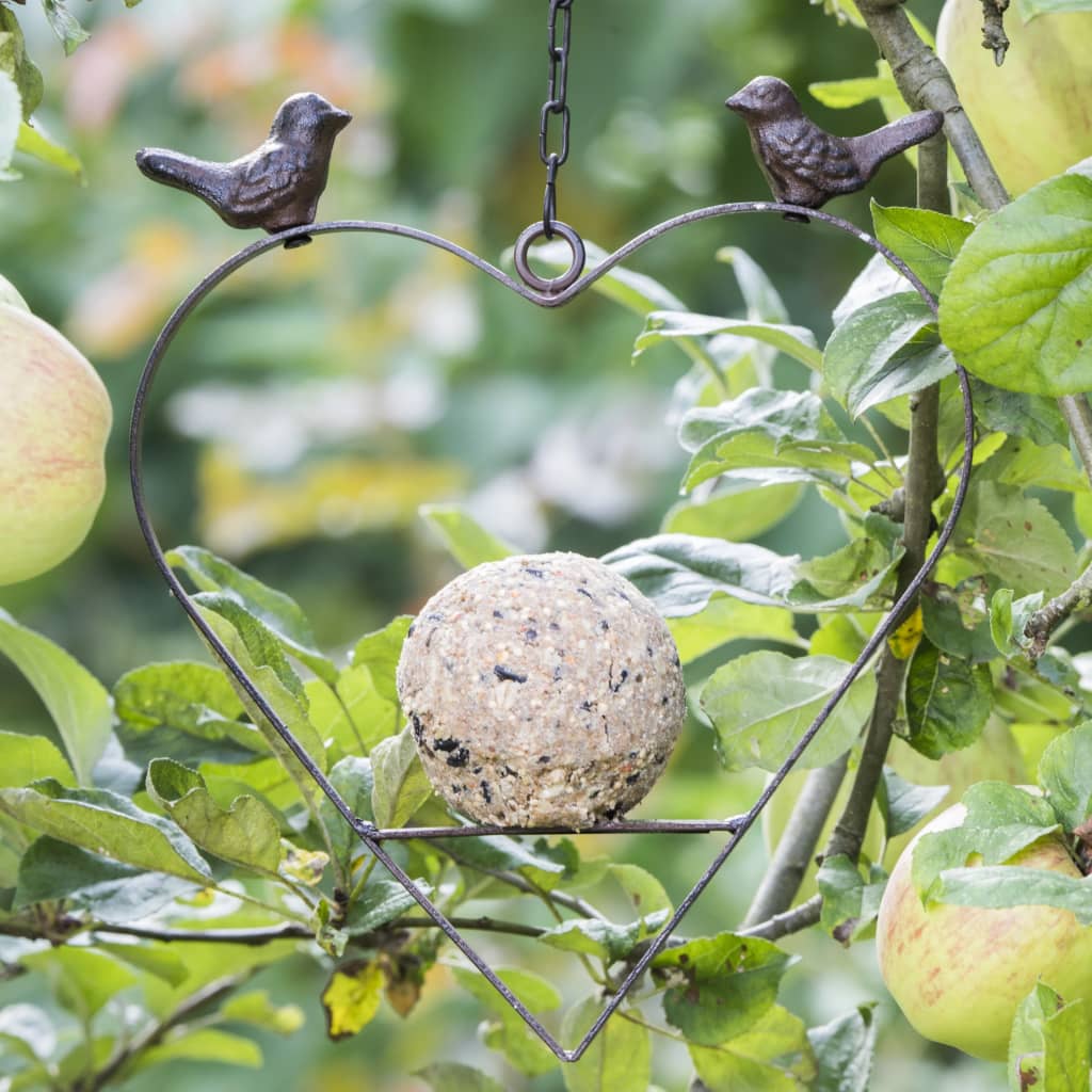 HI Bird Feeder Heart Shape 23.5 cm Brown