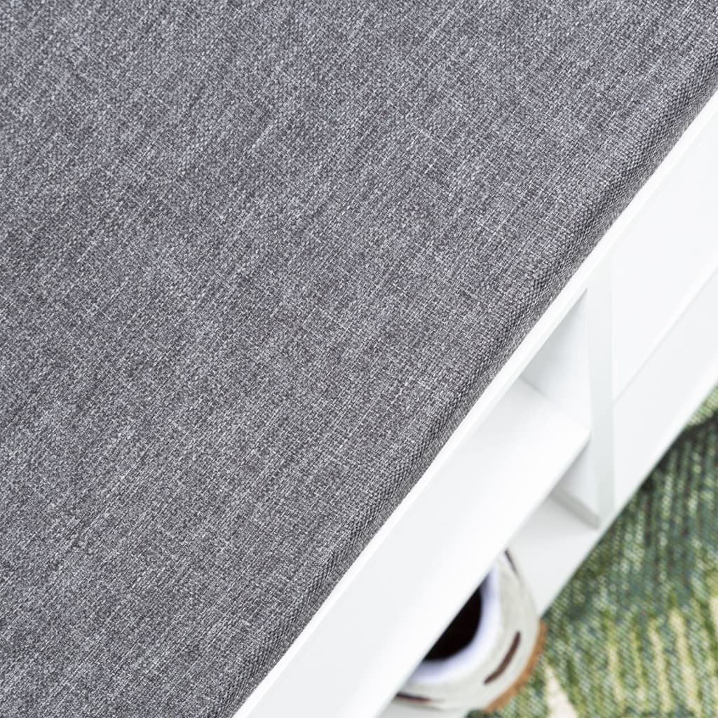 HI Shoe Rack with Cushion 103.5x29x48 cm White