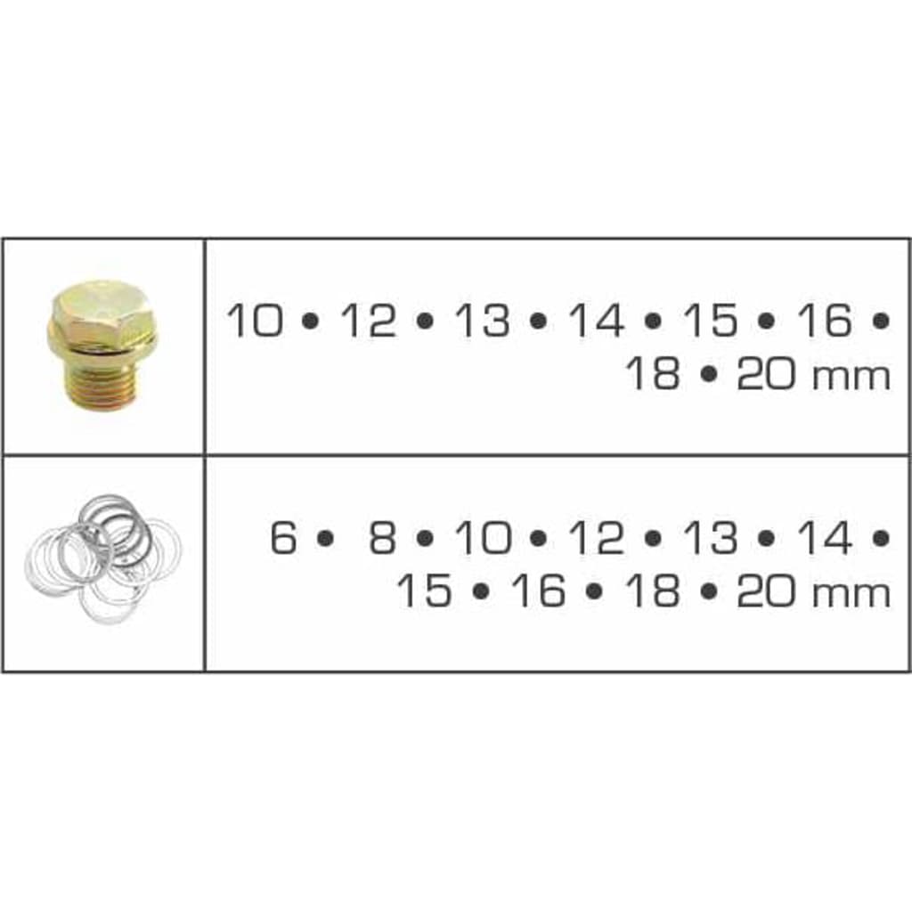 BRILLIANT TOOLS 543 Piece Oil Pan Plug Screws and O-Ring Set