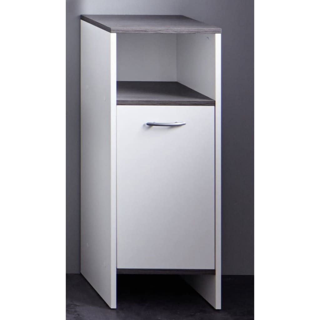 Trendteam Bath Floor Cabinet SanDiego White and Smokey silver