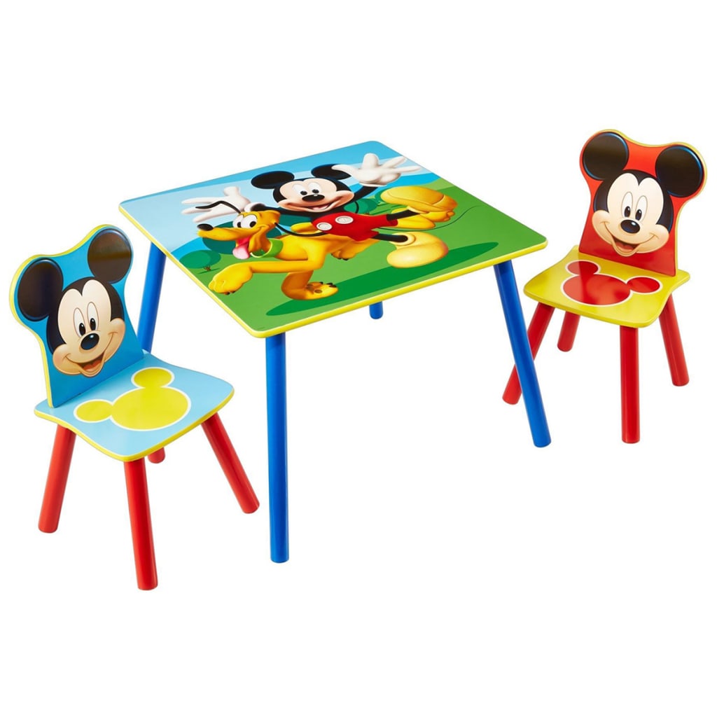 Disney Three Piece Table and Chair Set Mickey Mouse Wood WORL119014