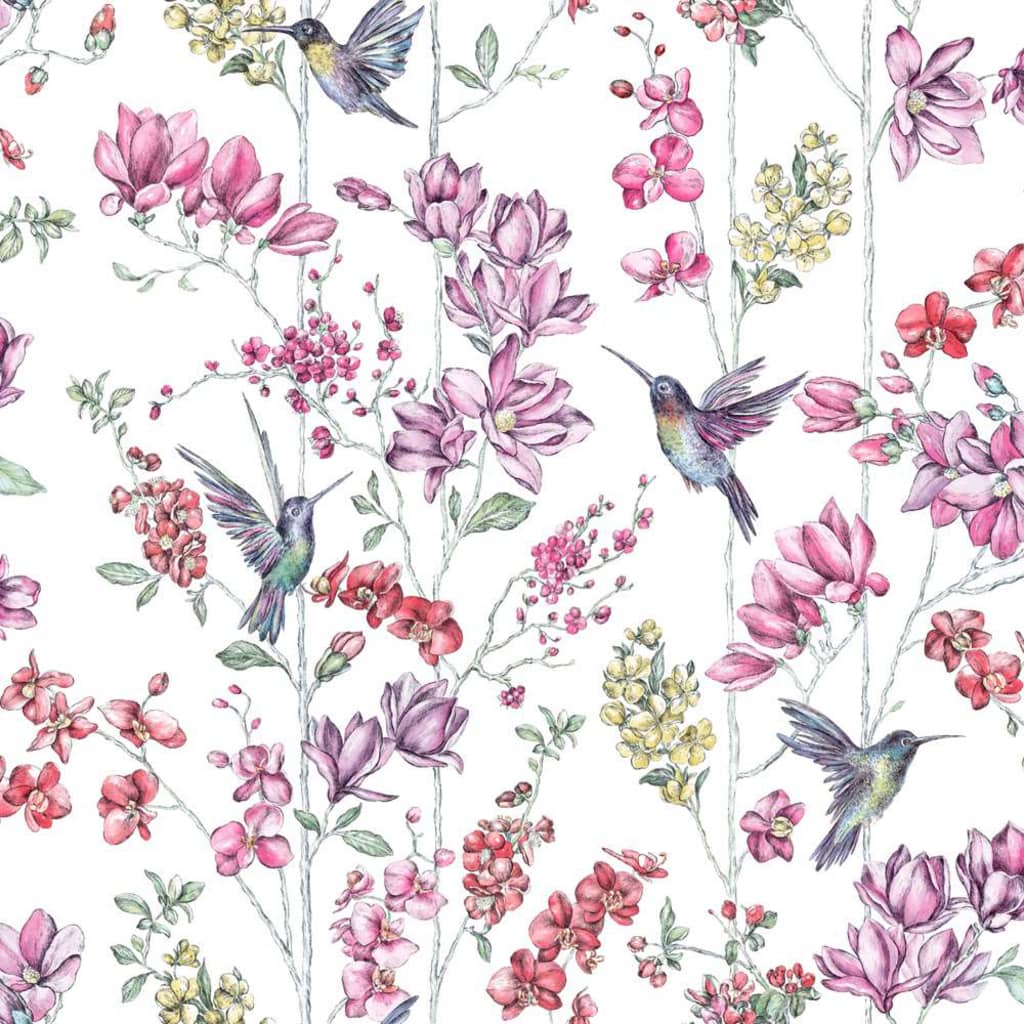 DUTCH WALLCOVERINGS Wallpaper Hummingbird Pink