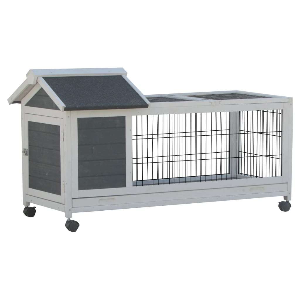FLAMINGO Rabbit Hutch Honey Rustic 115x55x64.5 cm Grey