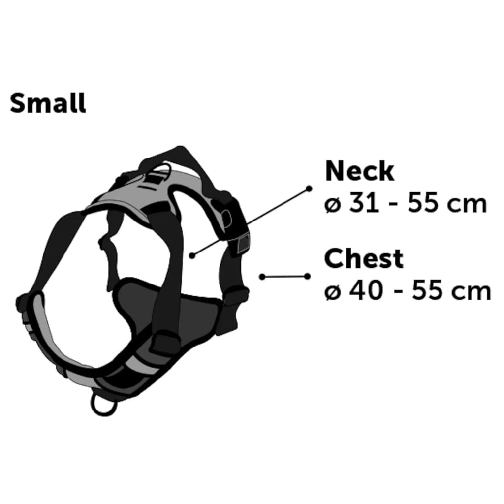 FLAMINGO Dog Harness Balou Black S 40-55 cm 20mm