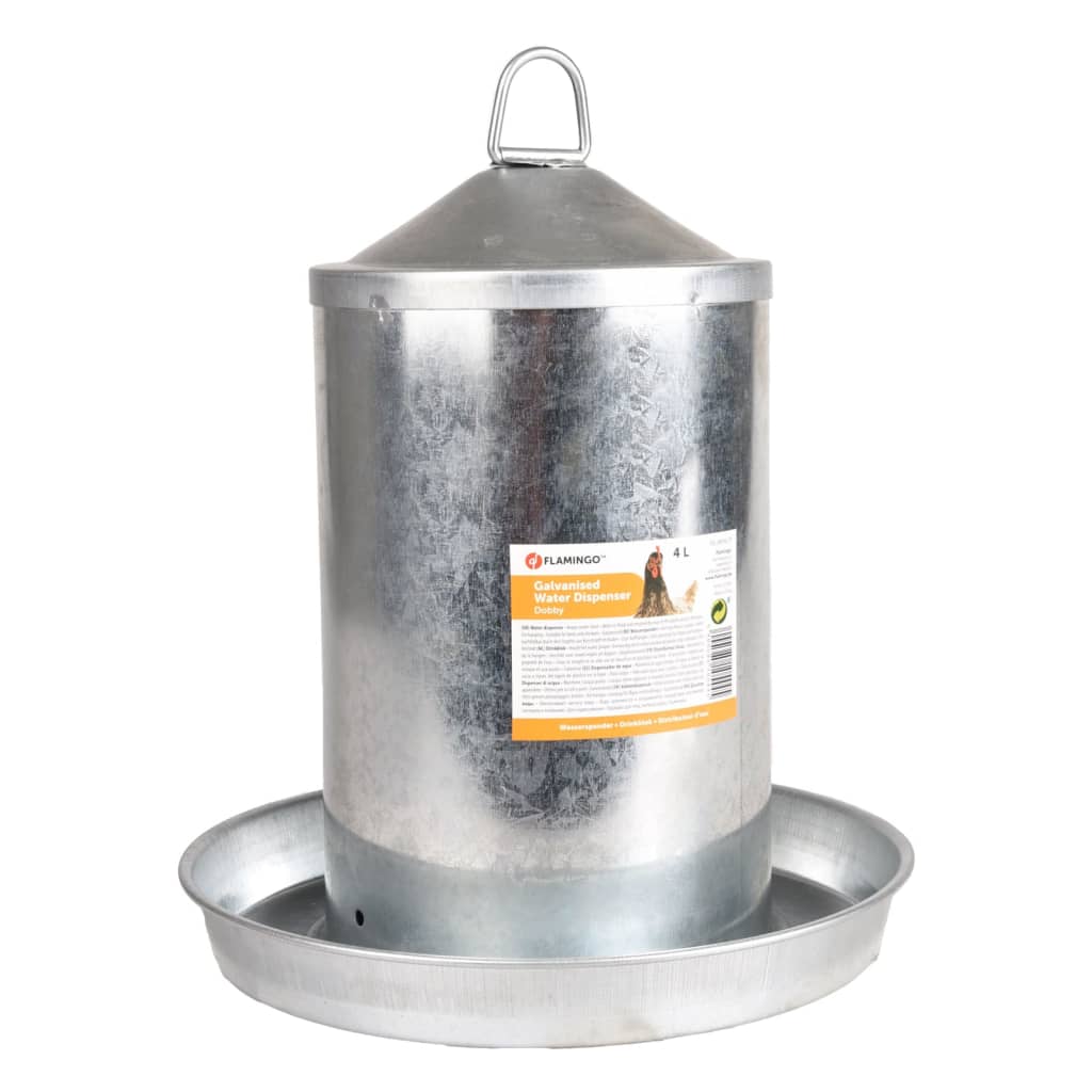 FLAMINGO Poultry Waterer Dobby Galvanised 4 L