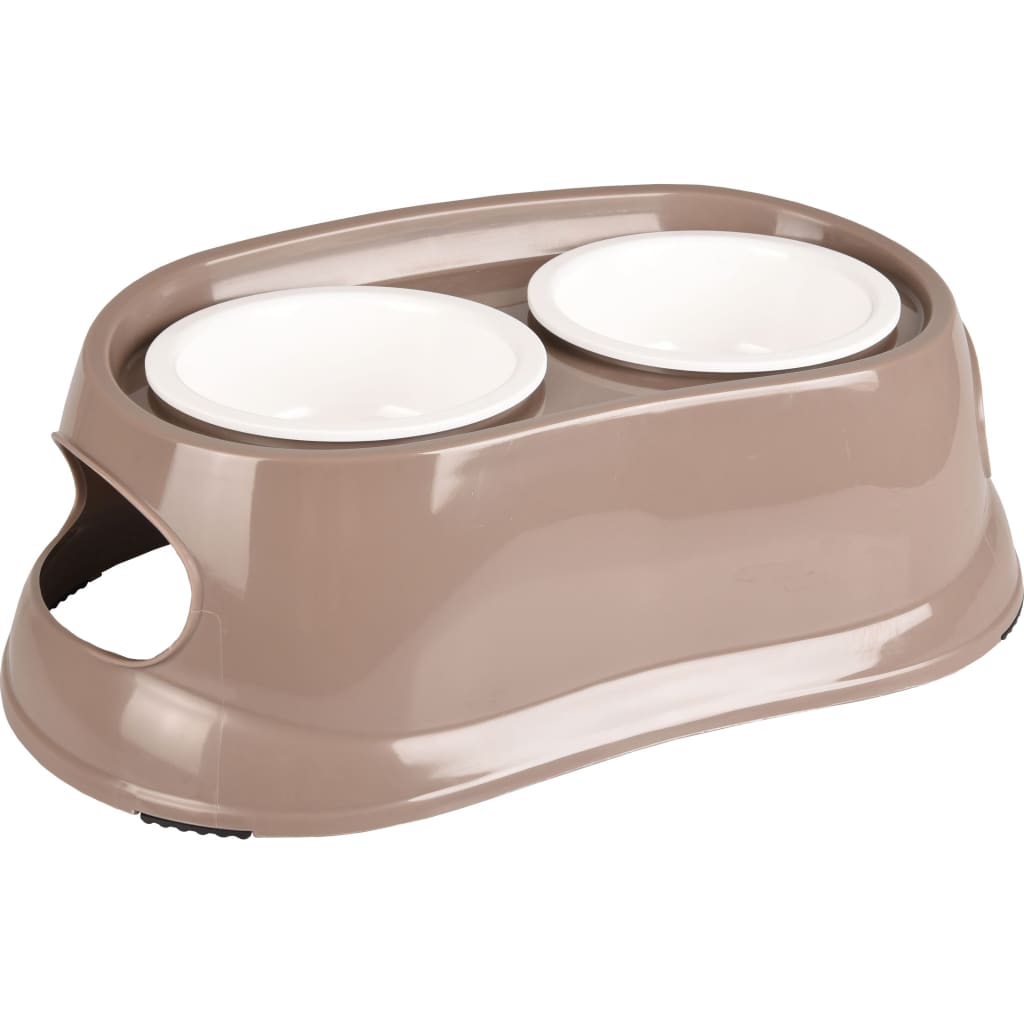 FLAMINGO Feeding Bowl Mangi Taupe 2x675 ml
