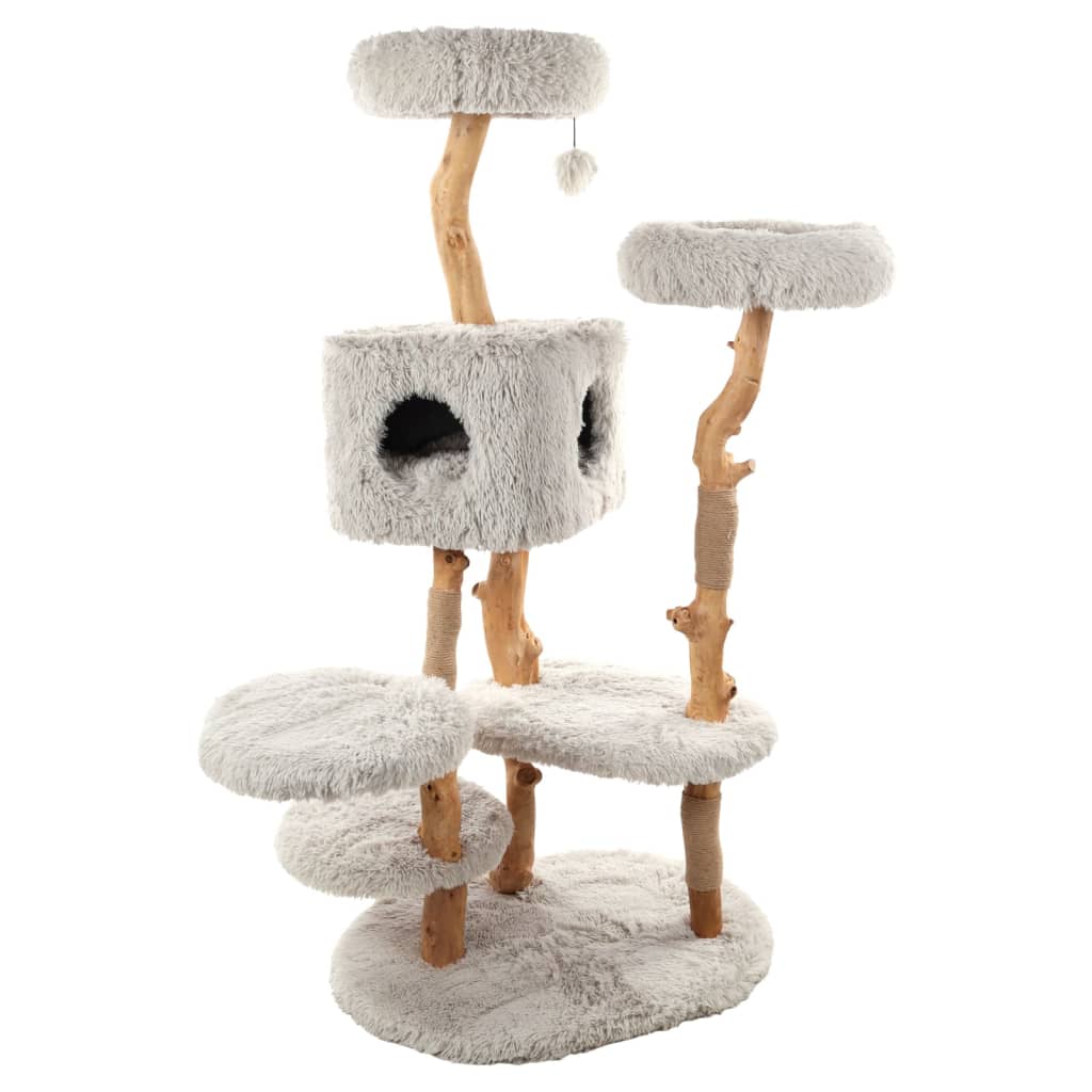 FLAMINGO Cat Scratching Tree Yuna 100x74x163 cm White and Natural
