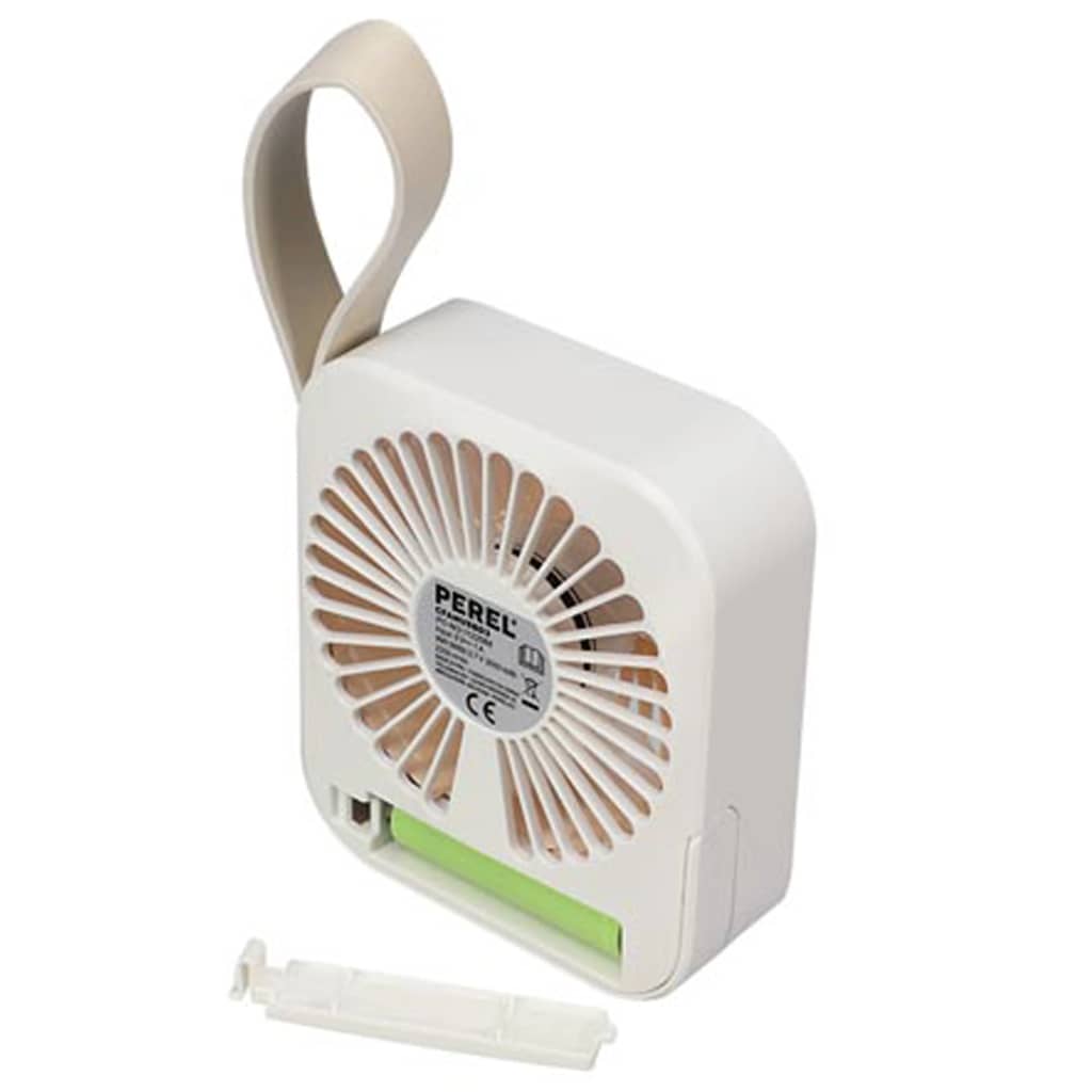 Perel Portable USB Fan Cream and White