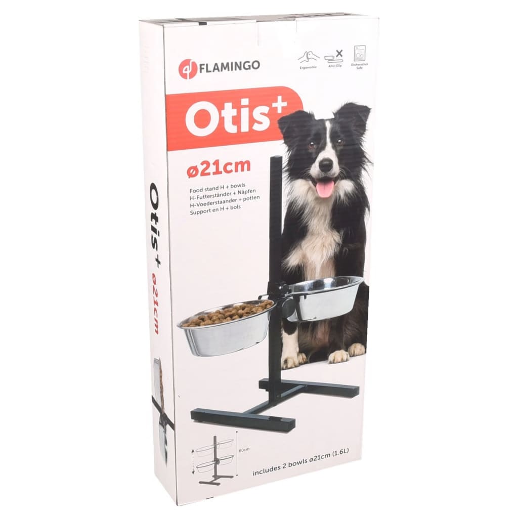 FLAMINGO H-Stand with 2 Bowls Otis 1.6 L 21 cm