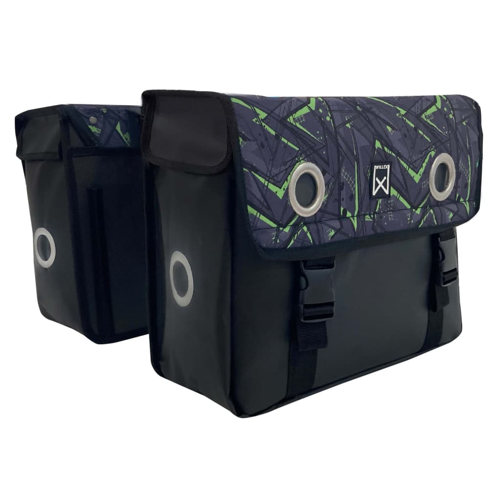fahrradtasche willex Willex Bicycle Panniers Eco 30 L Tarpaulin Green and Black – Berkfield Home