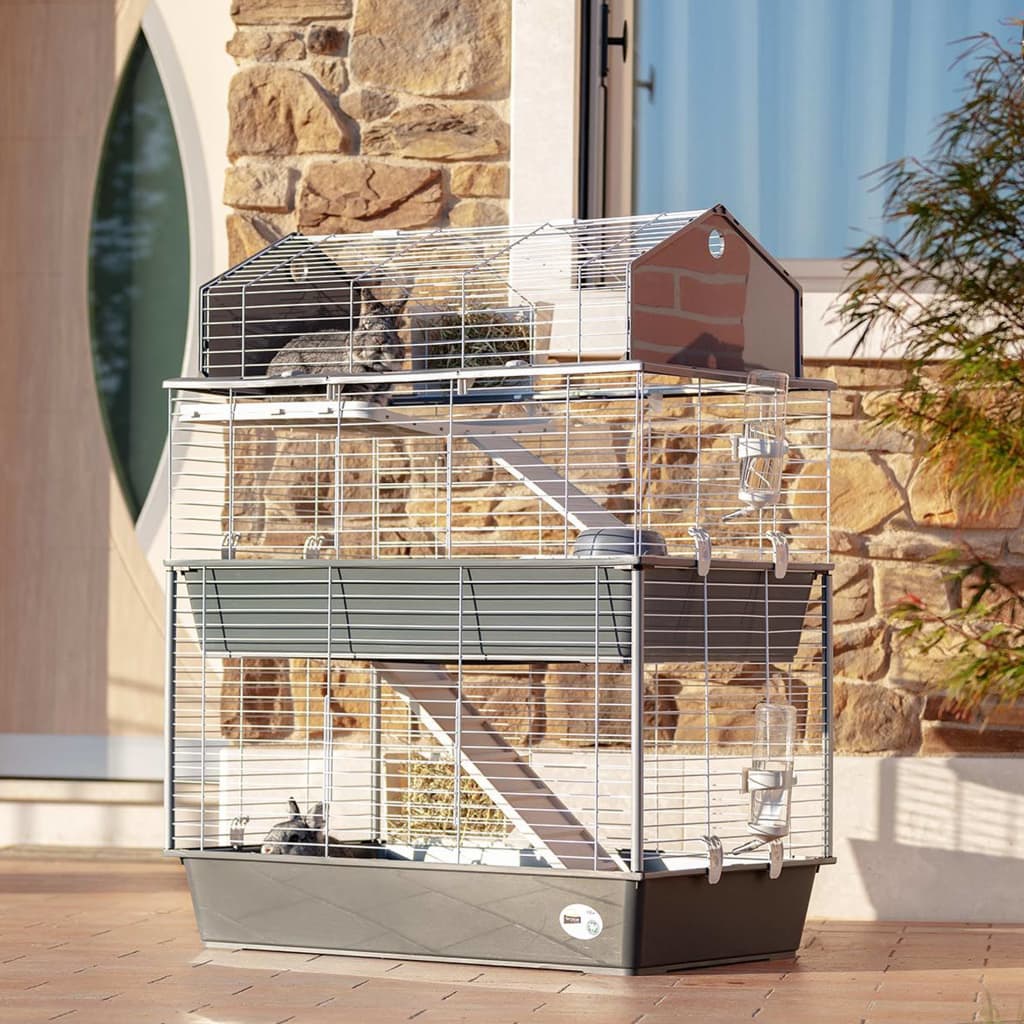 Ferplast Rabbit Cage Barn 100 Double 95x57x121 cm Grey