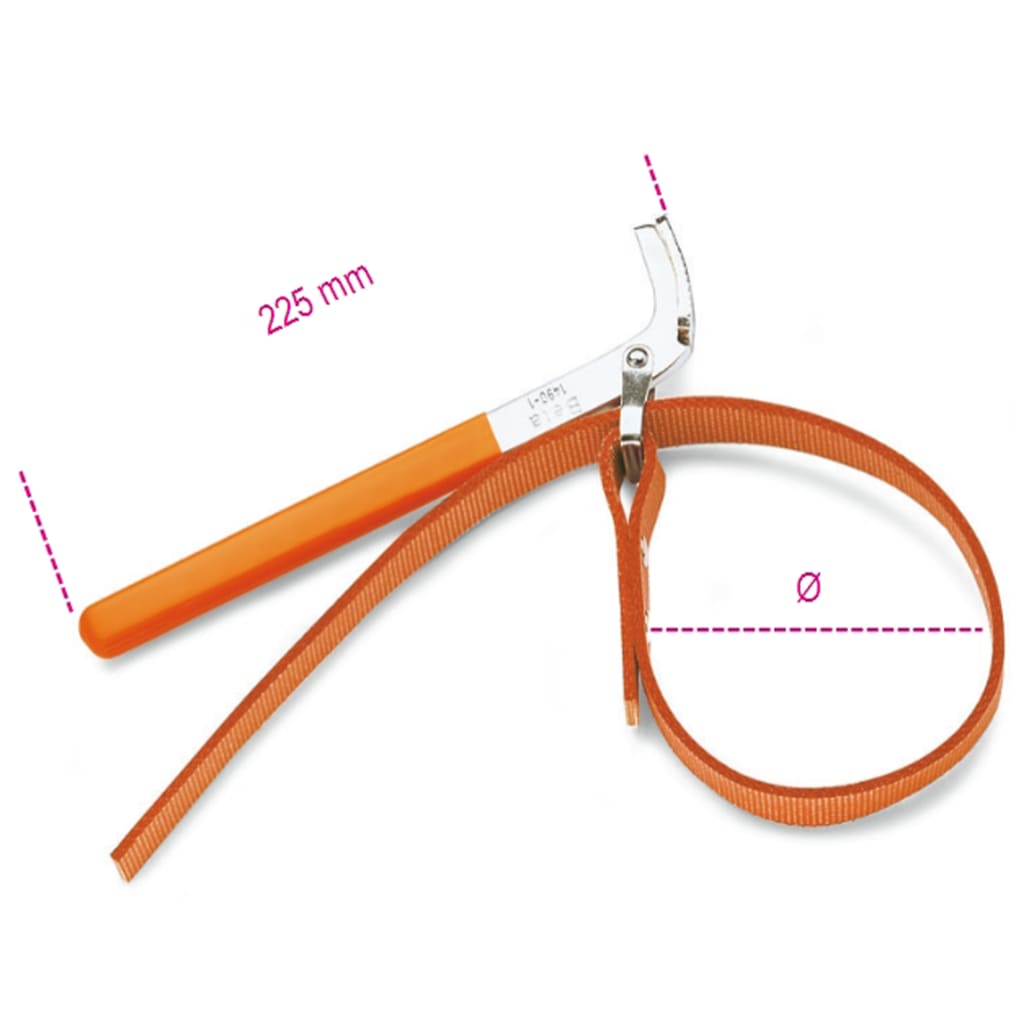 Beta Tools Strap Wrench for Oil Filters 1490/2