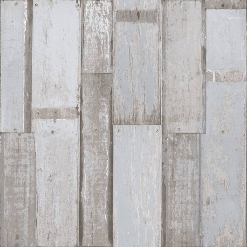 Noordwand Urban Friends & Coffee Wallpaper Wooden Planks Blue Grey