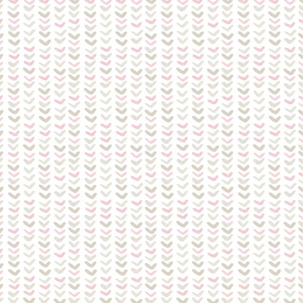 Noordwand Wallpaper Mondo baby Small Harts White and Pink