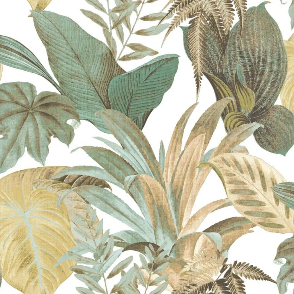 Noordwand Topchic Wallpaper Big Leaves Green and Beige