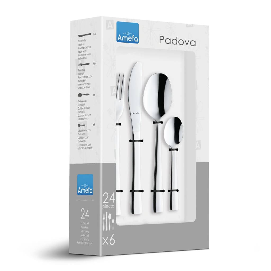 Amefa 24-Piece Cutlery Set Padova High-gloss Silver