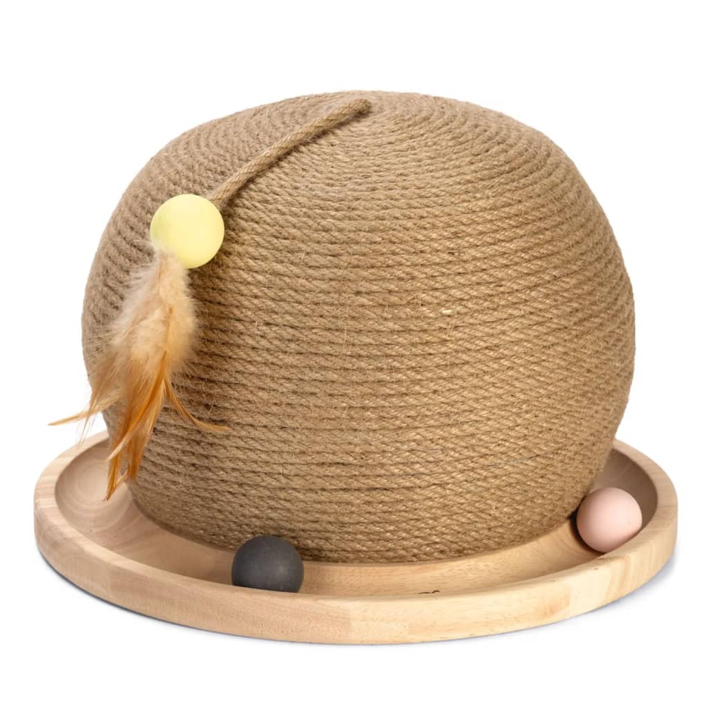Designed by Lotte Cat Play and Scratch Globe Mila 29.5x22 cm Wood