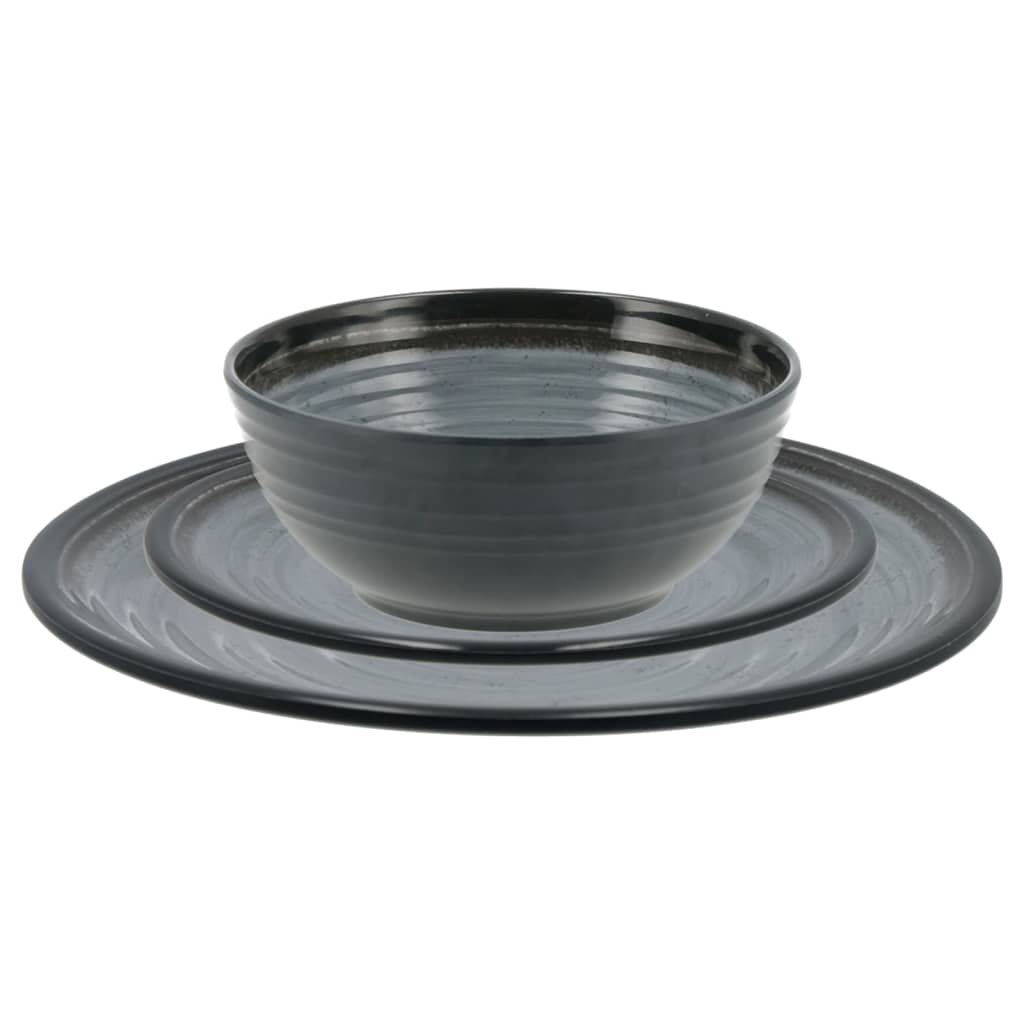 Travellife 12 Piece Luxury Dinnerware Set J�␁vea Dark Grey