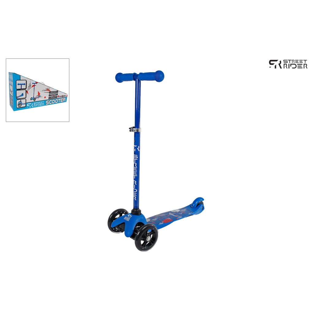 Street Rider 3-Wheel Scooter with Adjustable Handlebar Abec 7 Blue