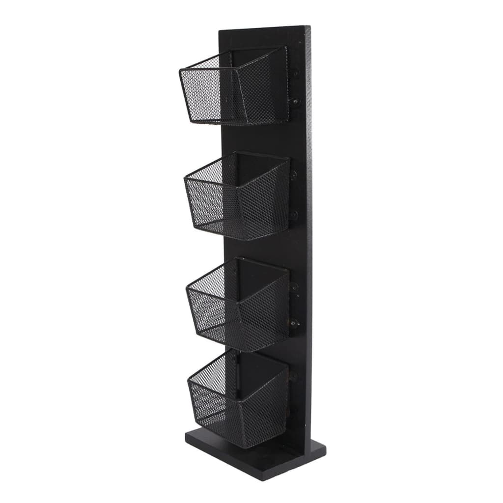Gifts Amsterdam Tea Rack Mandy 1x4 Wood and Metal Black 12x8x42 cm