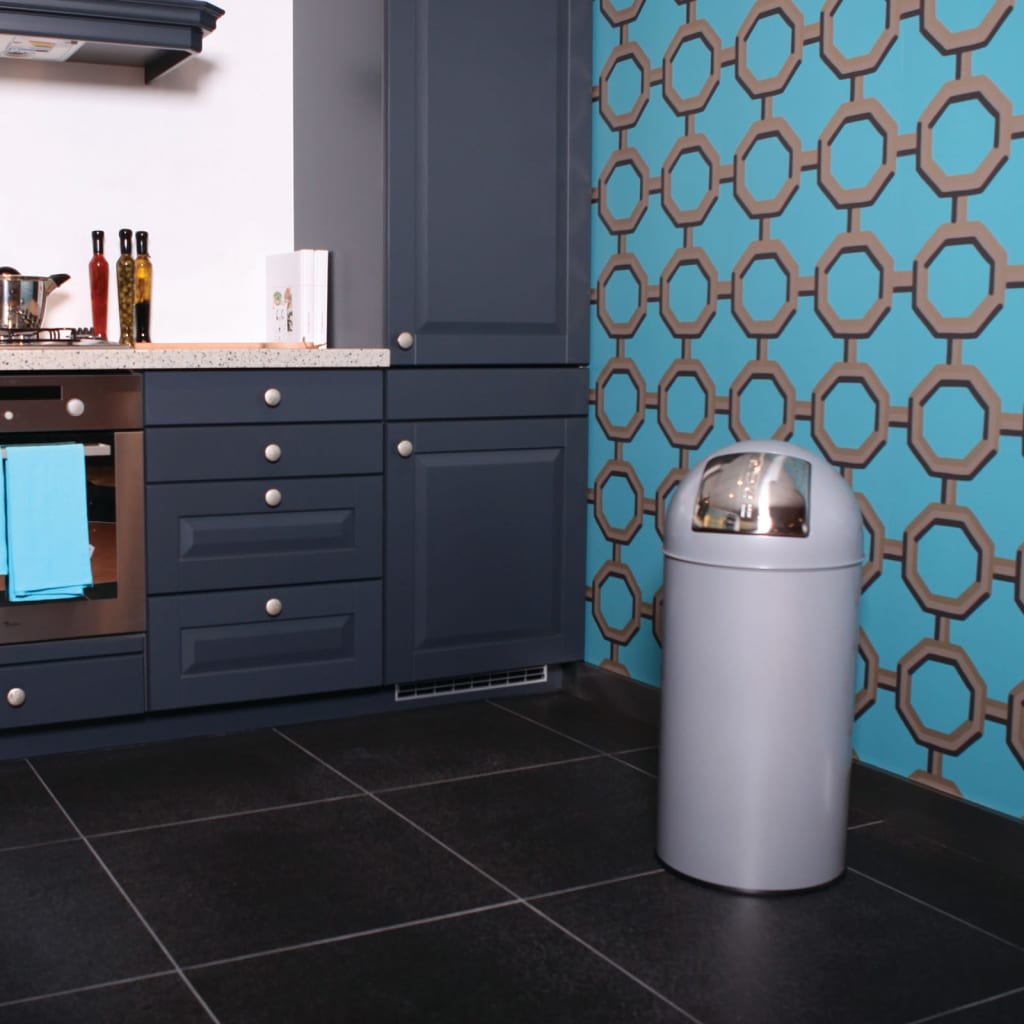 EKO Waste Bin with Push Lid 40 L Matte Grey