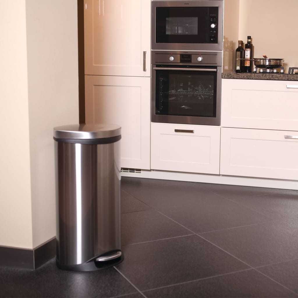 EKO Pedal Bin Shell 30 L Matte Silver