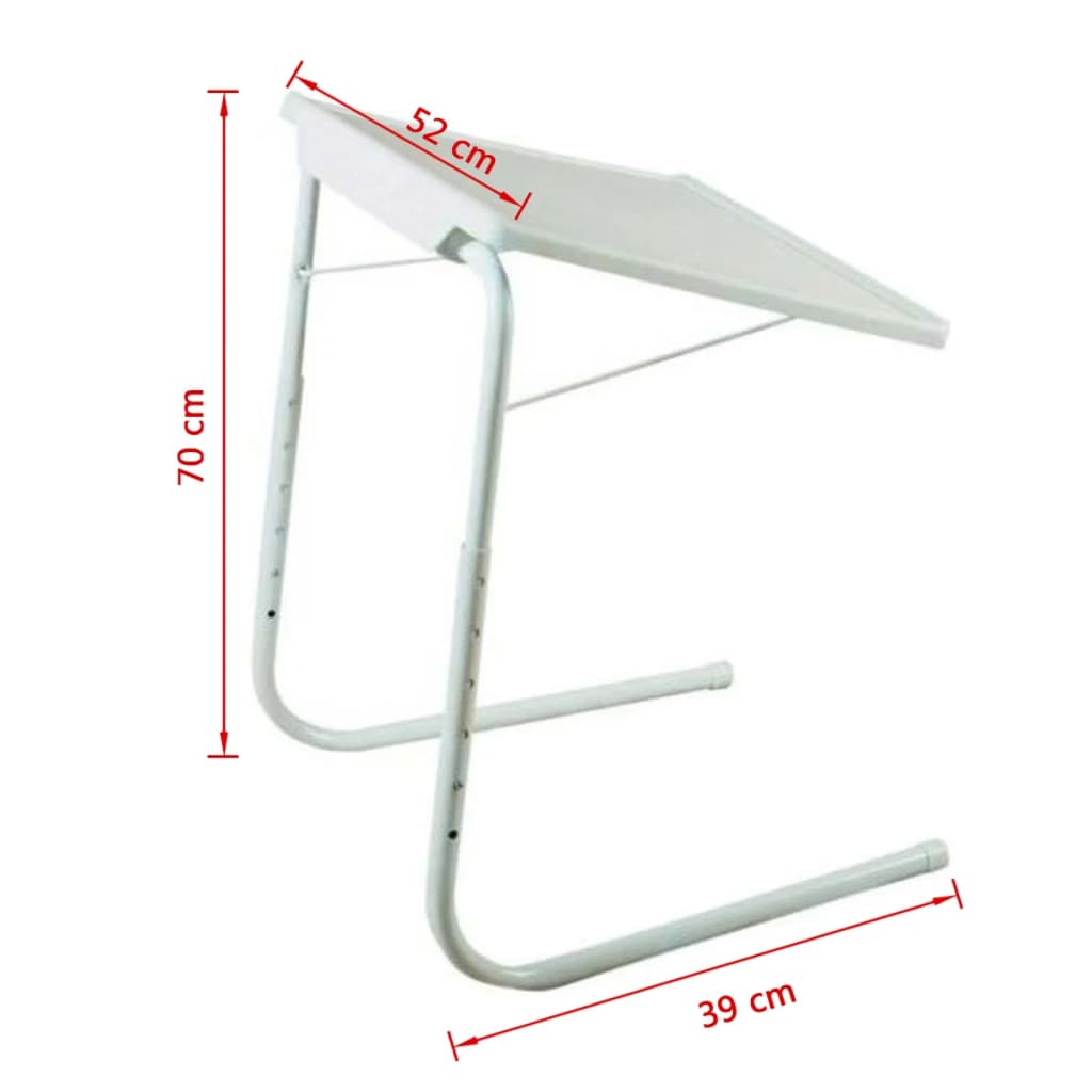 MESA LIVING Adjustable TV Tray Tavolino White