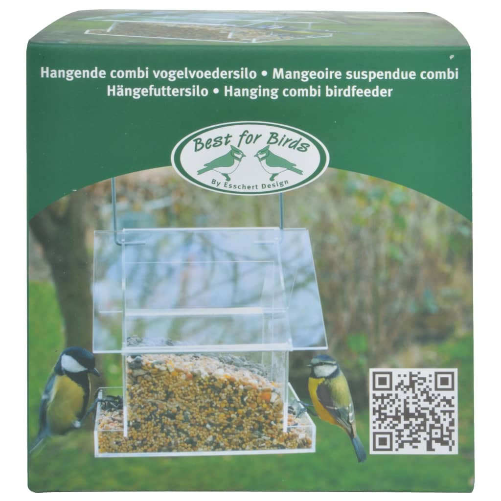 Esschert Design Hanging Combi Feeder House Acrylic