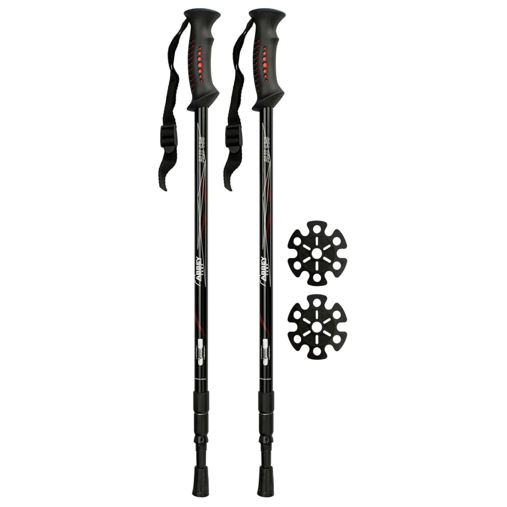 Abbey Hiking Canes 2 pcs Black Aluminium 21SV-ZRW-Uni