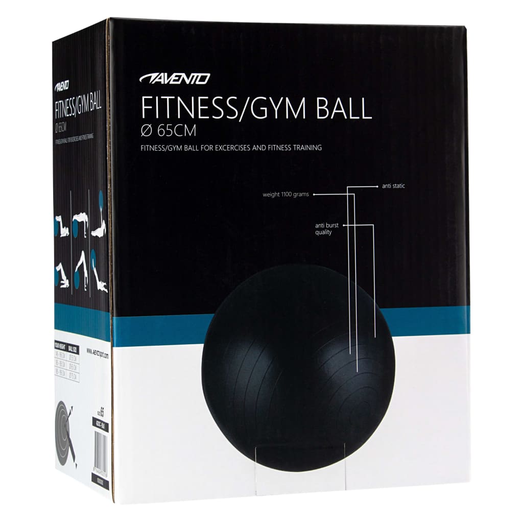 Avento Fitness/Gym Ball Dia. 65 cm Black